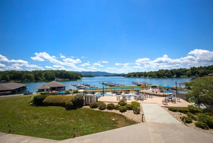 The view from The Landing Restaurant, located at Mariners Landing, Smith Mountain Lake