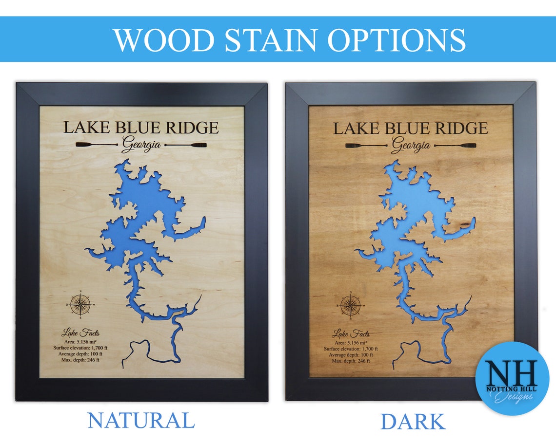 Smith Mountain Lake wood map stain options
