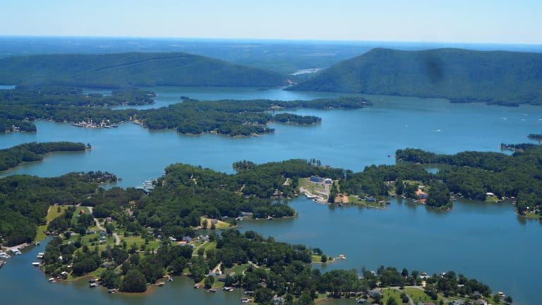 Aerial view of Smith Mountain Lake, Virginia