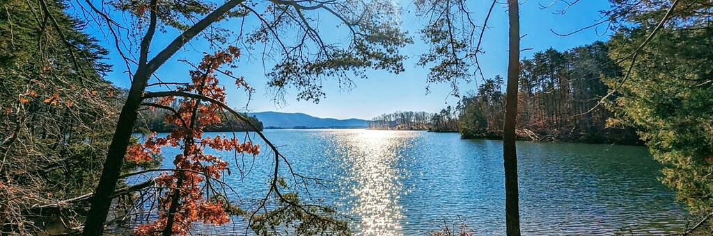 Fall view of Smith Mountain and the lake from SML State Park.