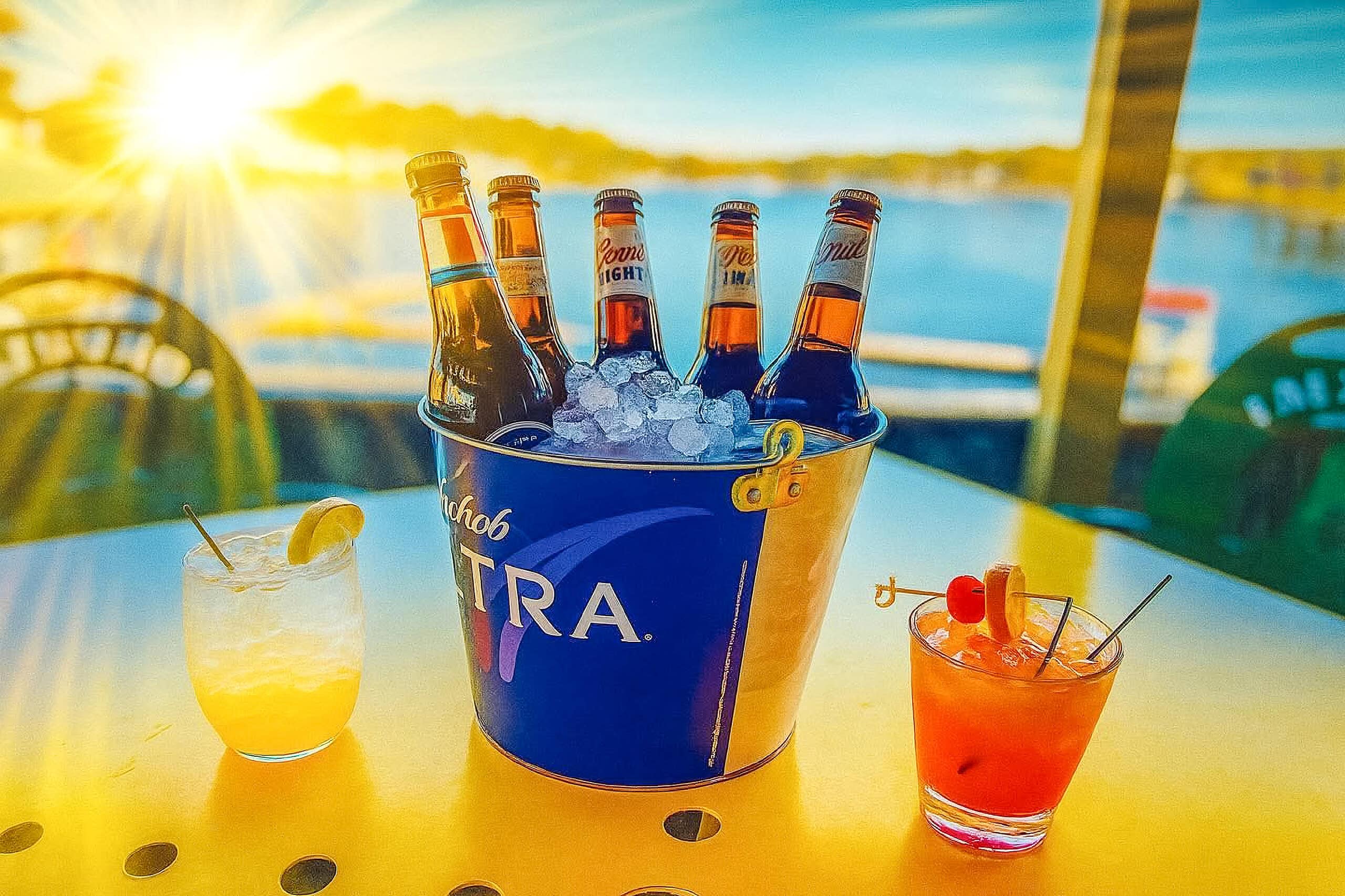 Drinks on the covered deck at Magnum Point Marina, Smith Mountain Lake