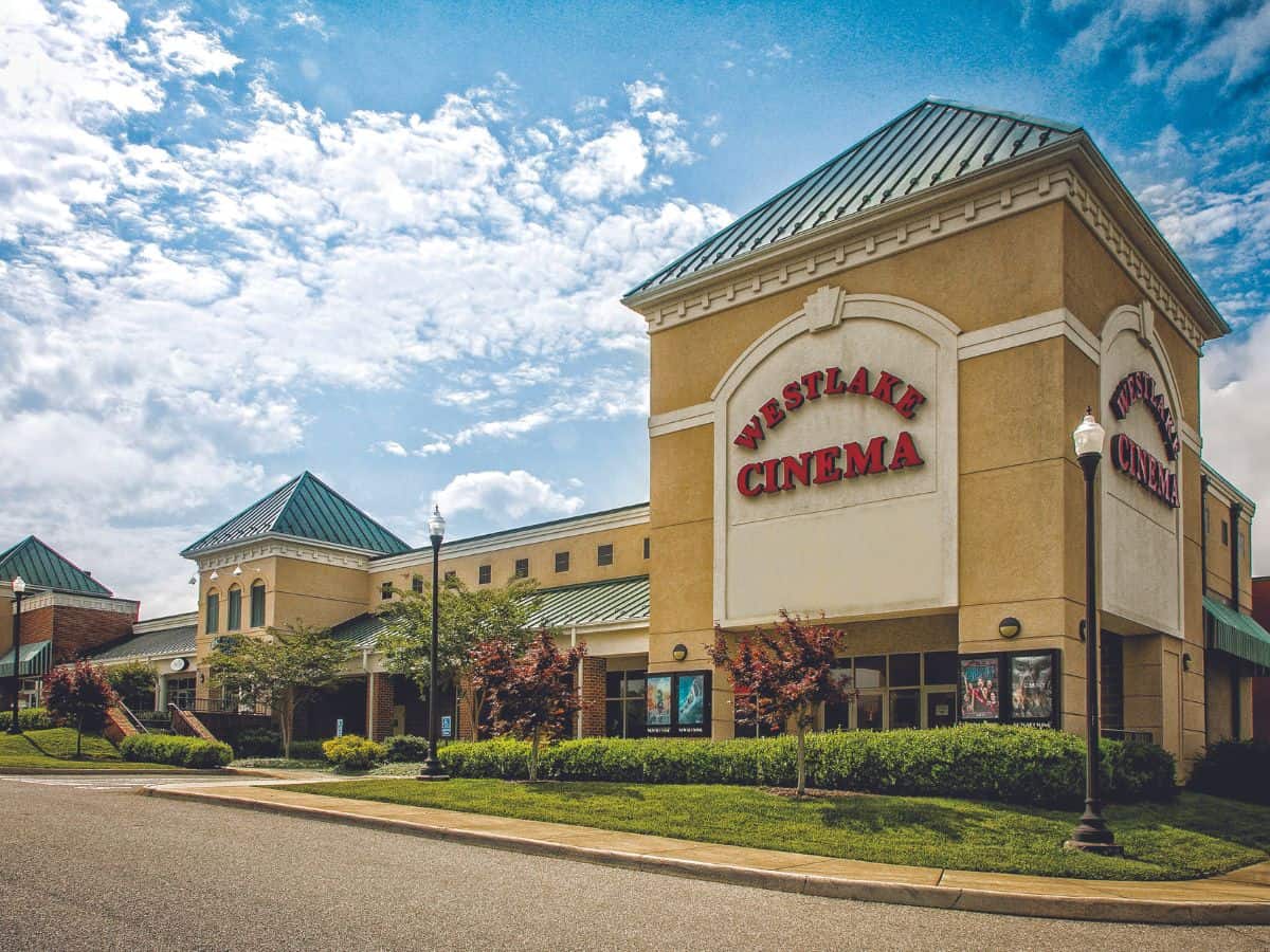 Exterior showing the sign for Westlake Cinema at SML, VA.