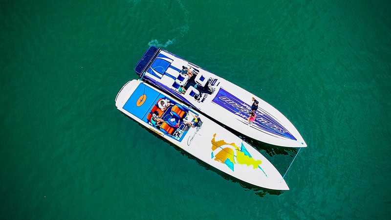 An aerial view of the beach at SML State Park