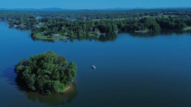 Lucky Island at Smith Mountain Lake looking toward Gill's Creek