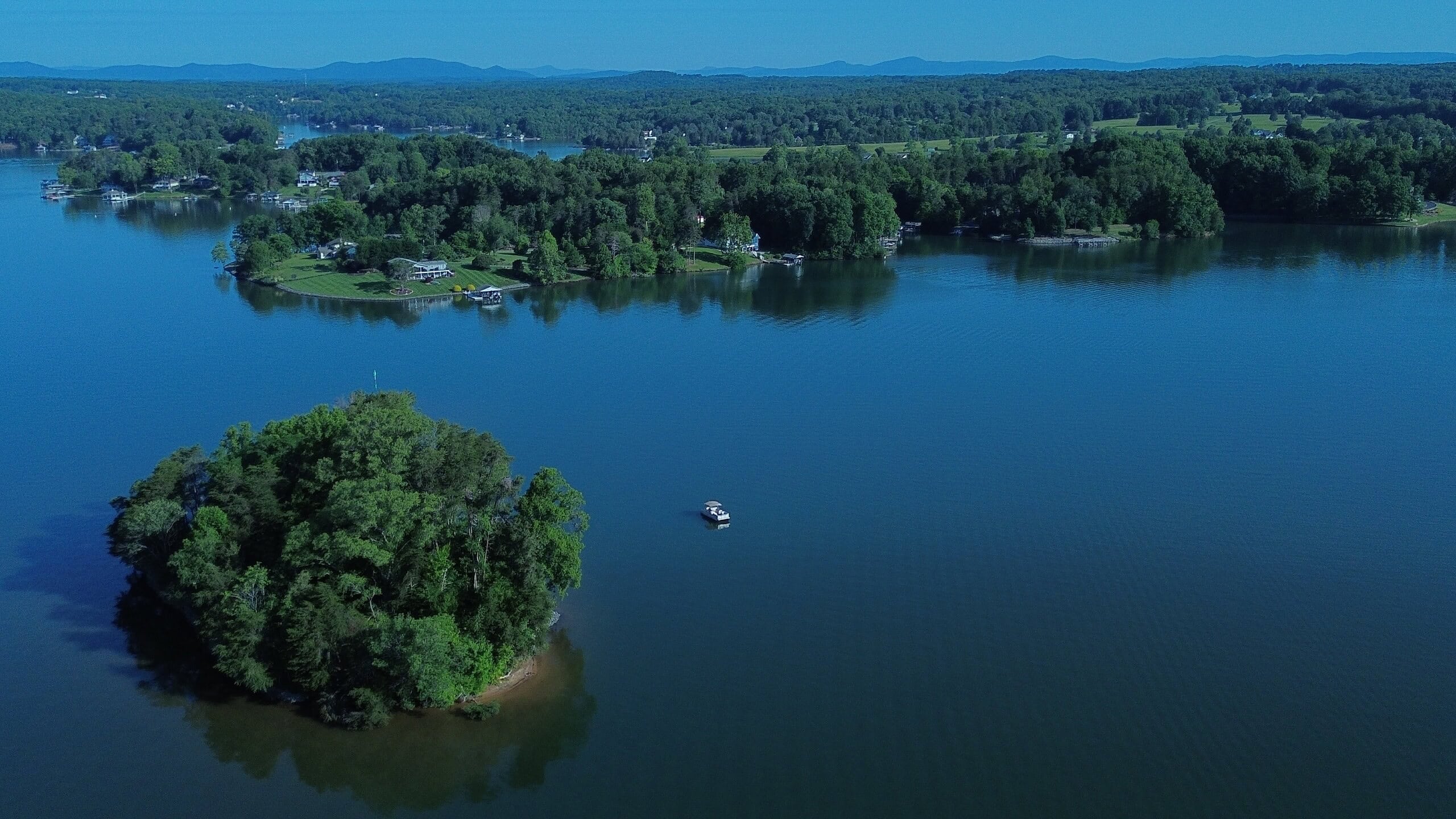 Lucky Island at Smith Mountain Lake looking toward Gill's Creek