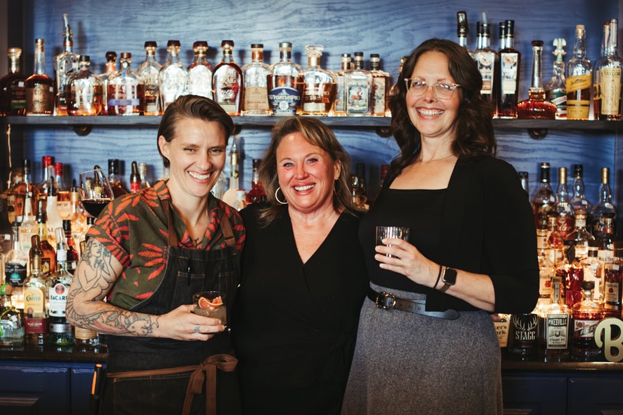 photo of Lauren Sanders, executive chef; Tiffany Silva, owner; Jennifer Bradshaw, general manager