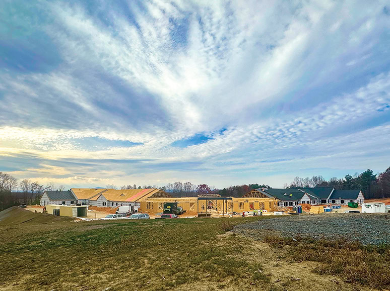 Construction progress of Smith Mountain Lake Health and Rehab Center skilled nursing facility on Scruggs Road near Westlake