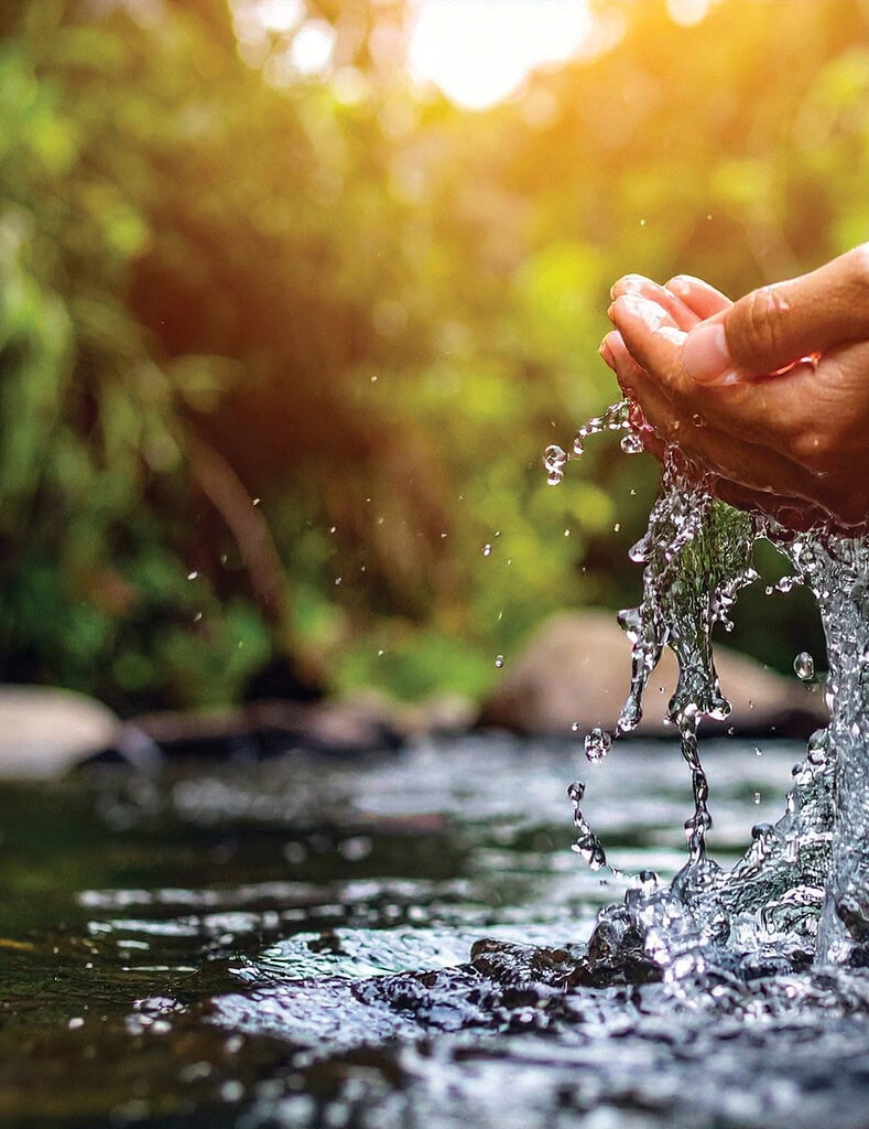 Clean water flowing in stream near Smith Mountain Lake, Virginia.