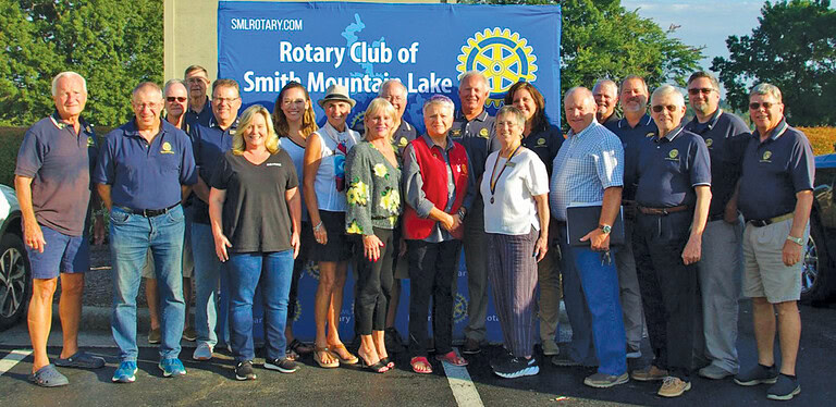 Members of the Rotary Club of Smith Mountain Lake gathered at a community event in Hardy, Virginia.