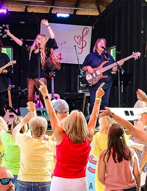 Low-maintenance materials are used for a gazebo-style dock at Smith Mountain Lake, Virginia.
