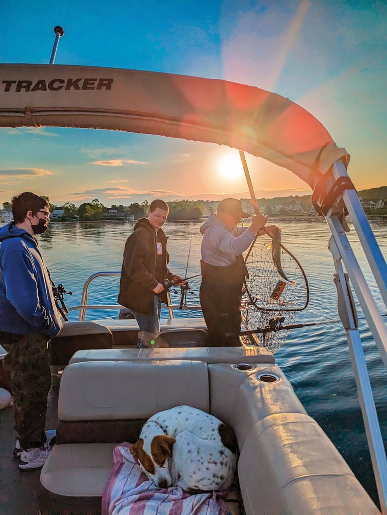 Fishing at Smith Mountain Lake as a classic spring bucket list activity.