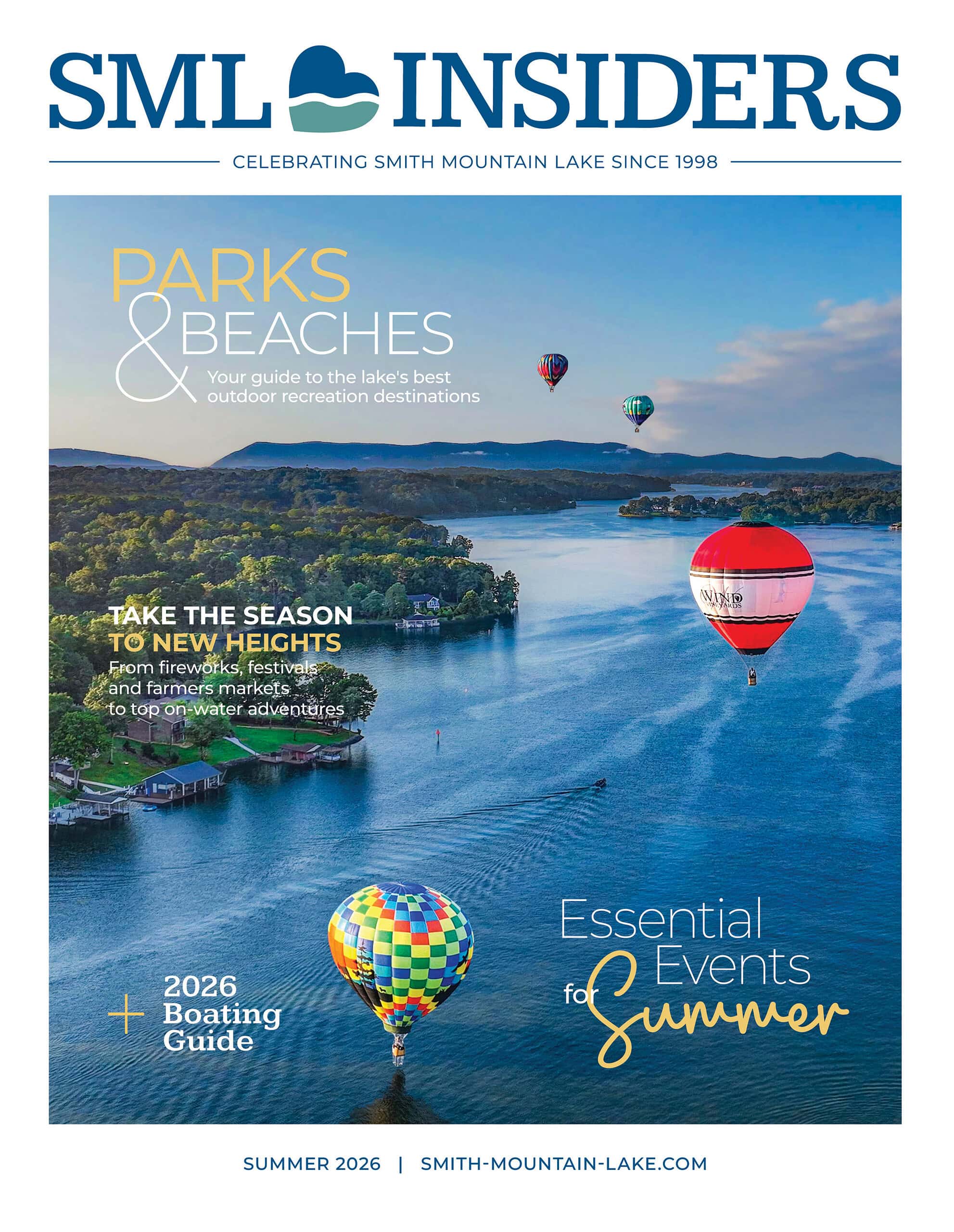 Magazine cover for Smith Mountain Lake Insiders Summer 2026 Issue