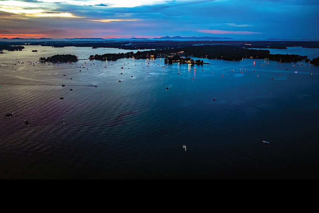 Sunset over Smith Mountain Lake, Virginia.