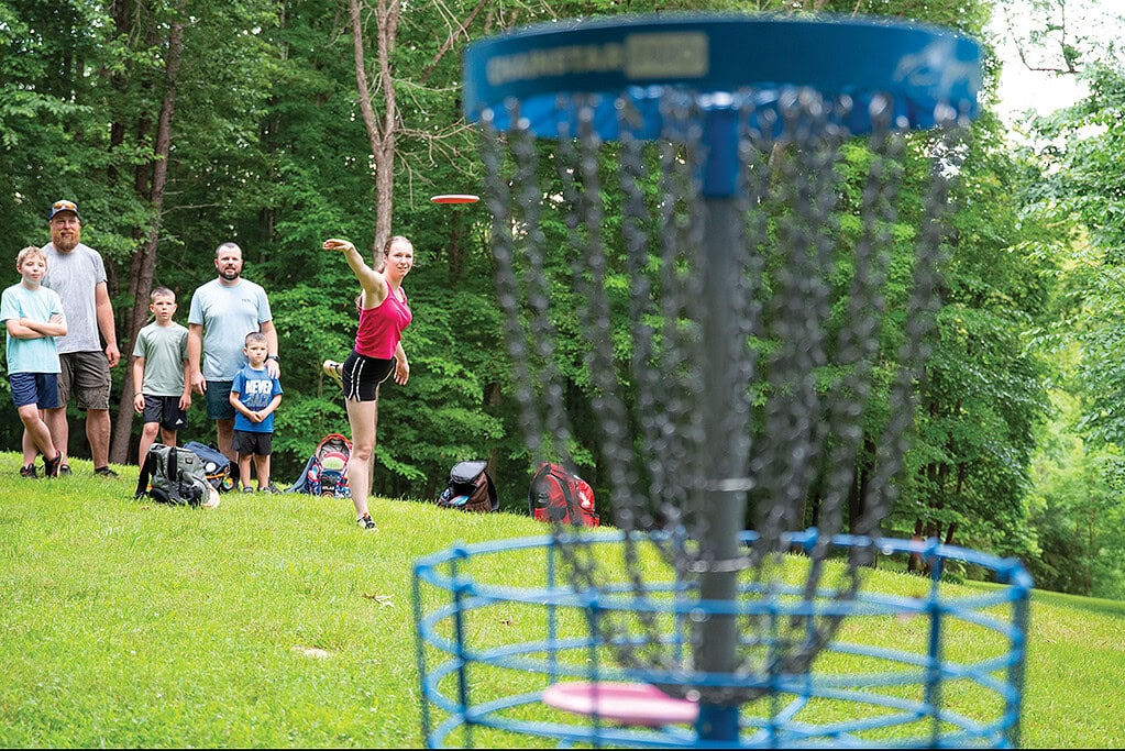 : A disc golf course at a Bedford County park near Smith Mountain Lake