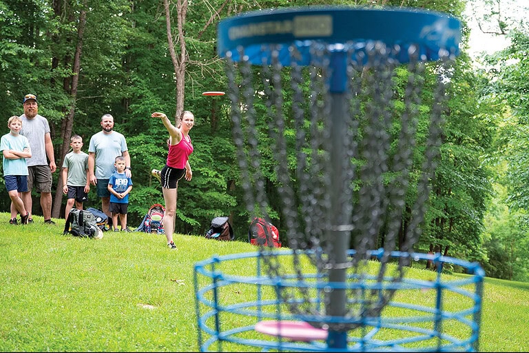 : A disc golf course at a Bedford County park near Smith Mountain Lake