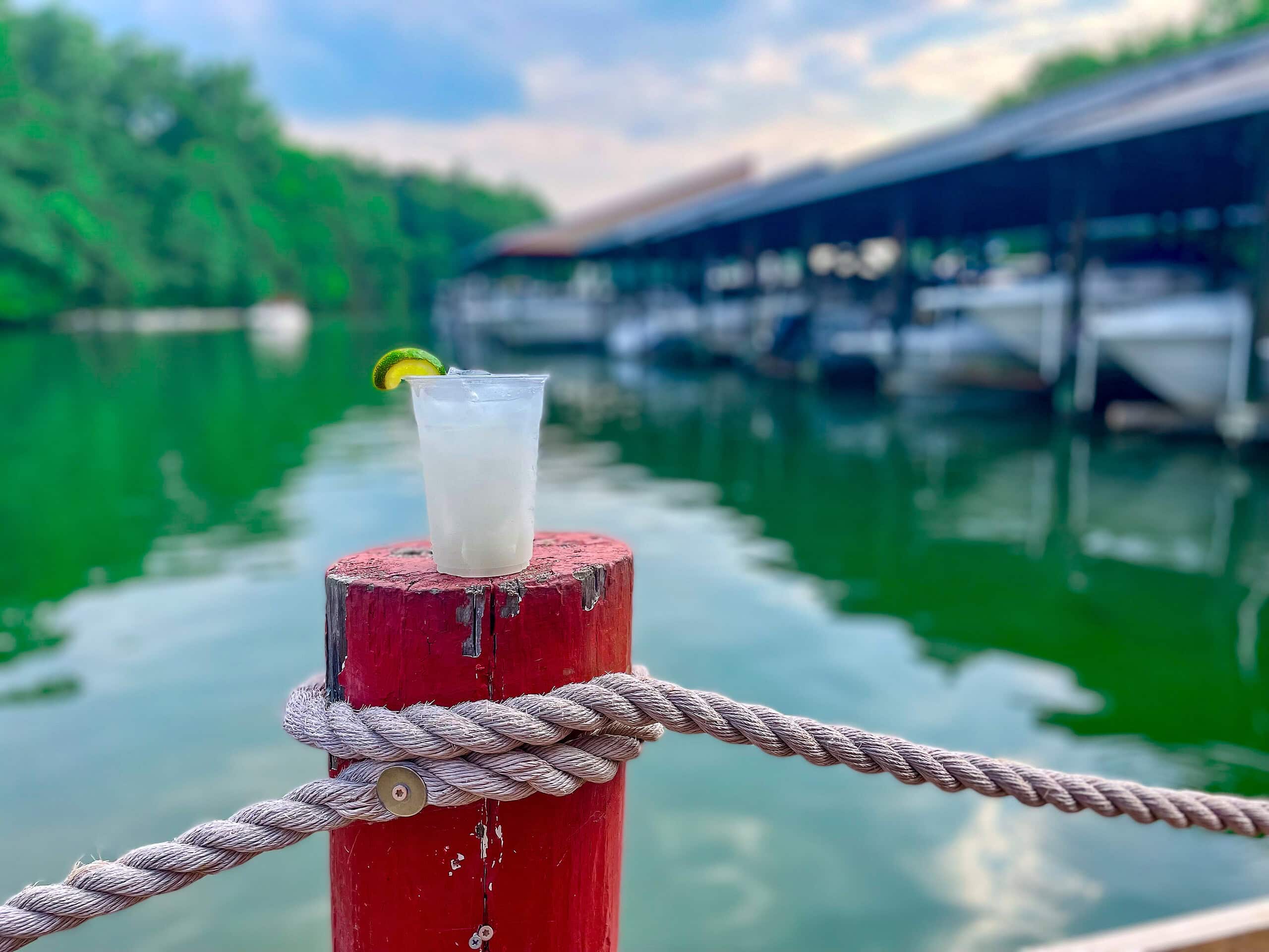 Key Lime Pie cocktail at Drifter's waterfront restaurant, Smith Mountain Lake