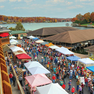 Attendees enjoying the SML Chili Festival, one of Smith Mountain Lake's top fall events