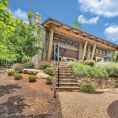 Pea gravel path leading up to the LaBella's SML Bourbon Barn