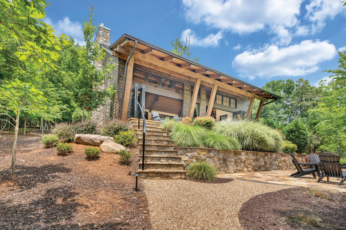 Pea gravel path leading up to the LaBella's SML Bourbon Barn