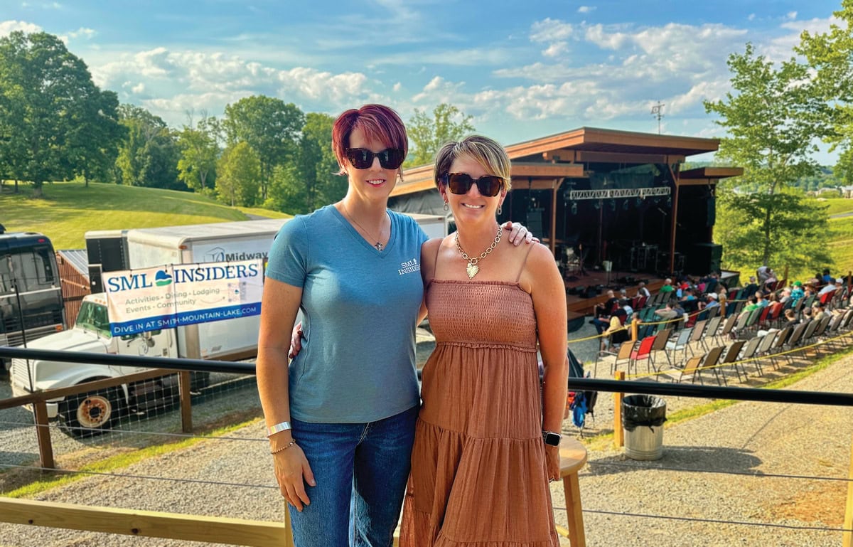 ML Insiders Creative Director Heather Snyder, left, and Co-Publisher Andie Gibson enjoy the Eli Young Band concert on May 30 at The Coves Amphitheater.